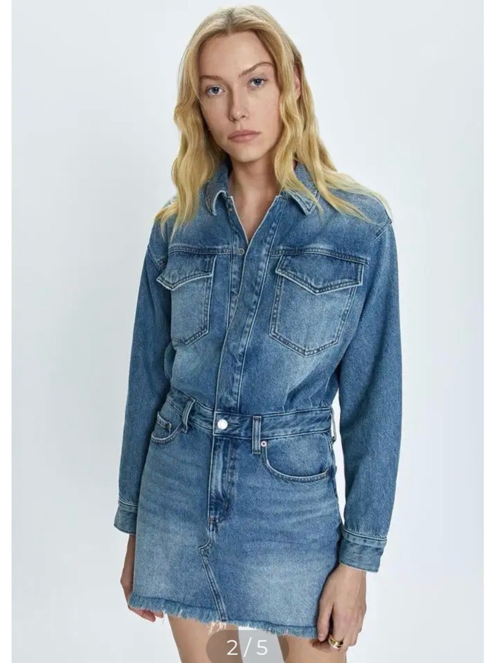pistola Blue Denim Shirtdress Mini